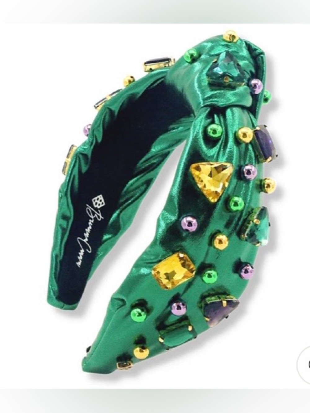 NWT Brianna Cannon Mardi Gras Green Jeweled Headband
